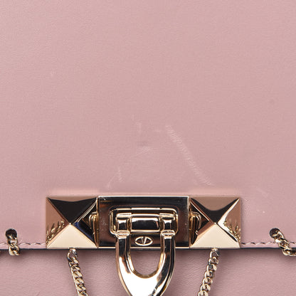 Valentino Garavani Vitello Groumette Small Rockstud Demilune Shoulder Bag Lipstick 10 of 10