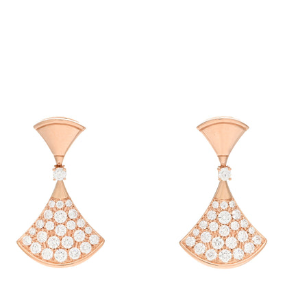 Bulgari 18K Rose Gold Diamond Divas' Dream Pave Earrings 1 of 5