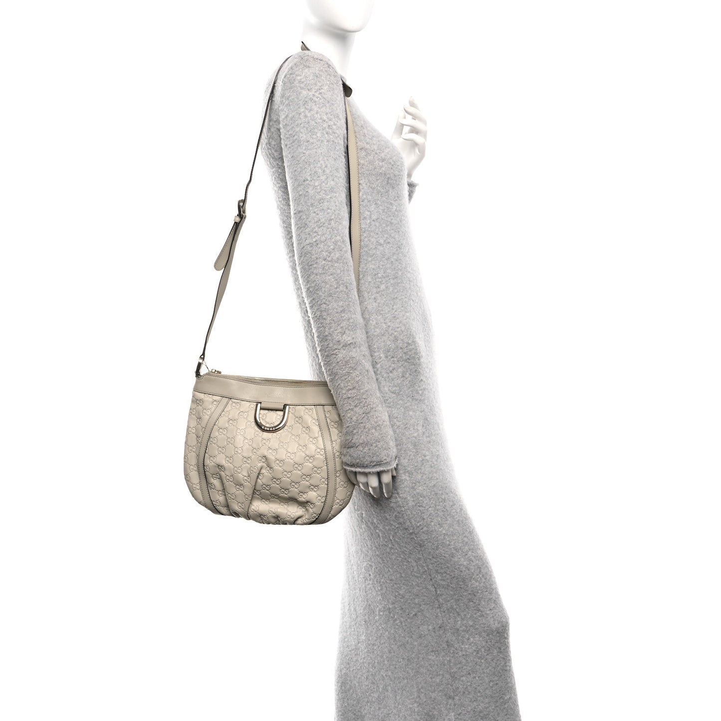 Guccissima Small D Ring Messenger Off White
