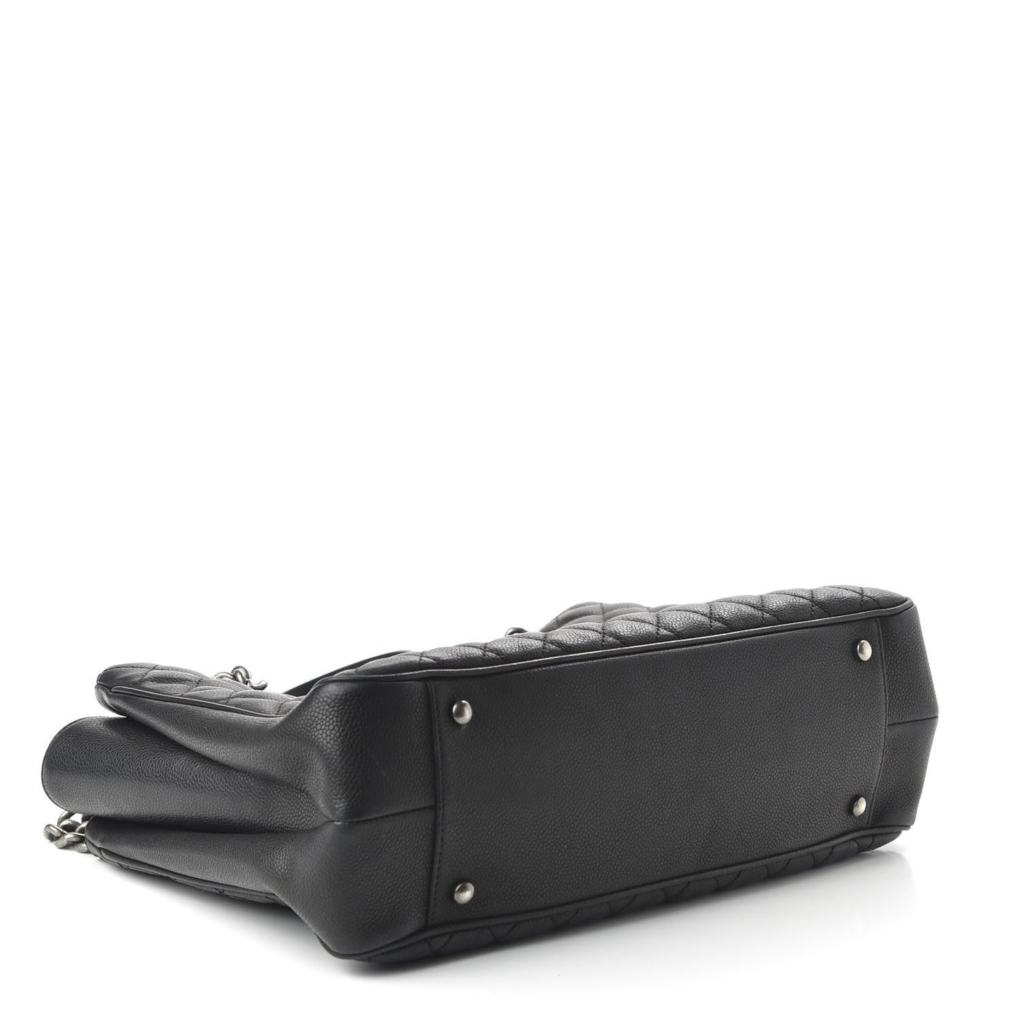 Caviar Quilted Medium Rock In Rome Tote Black