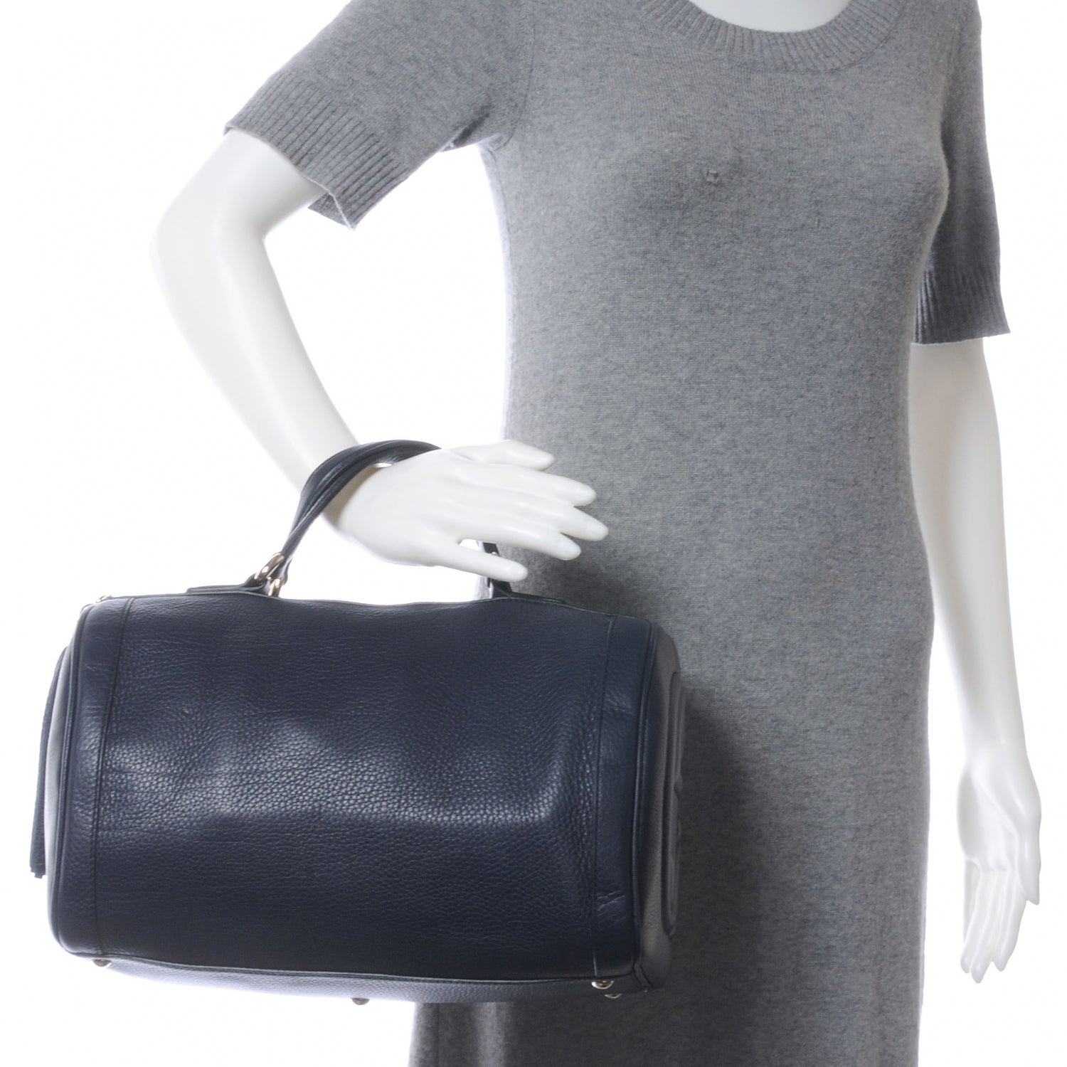 Gucci Pebbled Calfskin Medium Soho Boston Blue 2 of 7