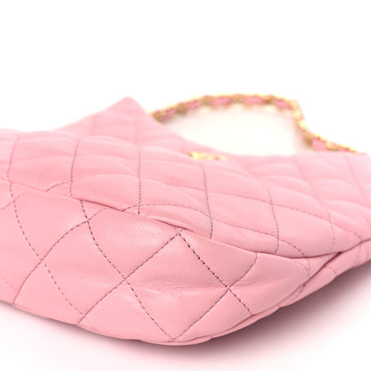 Chanel Lambskin Quilted Large CC Links Hobo Pink 9 of 12