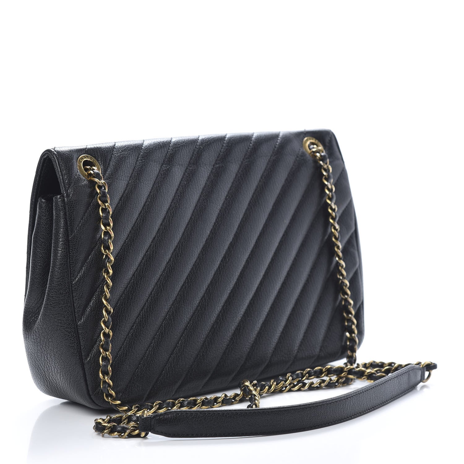 Chanel Shiny Goatskin Diagonal Quilted Small Flap Black 3 of 11