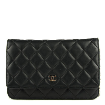 Chanel Lambskin Quilted Wallet On Chain WOC Black 1 of 8