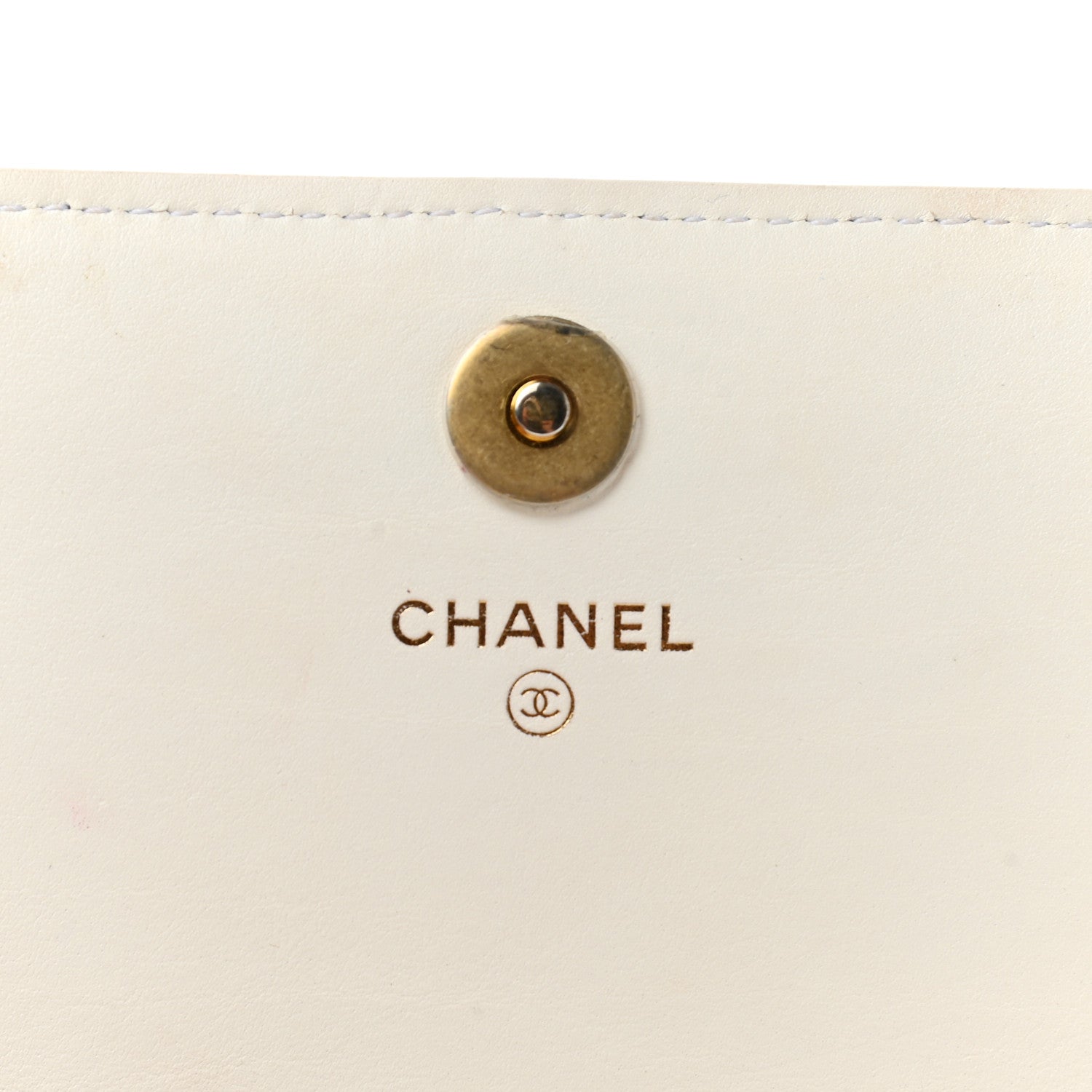 Chanel Calfskin Quilted Logo Flap Case White 6 of 12