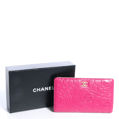 Chanel Leather Camellia Yen Wallet Fuchsia 5 of 8