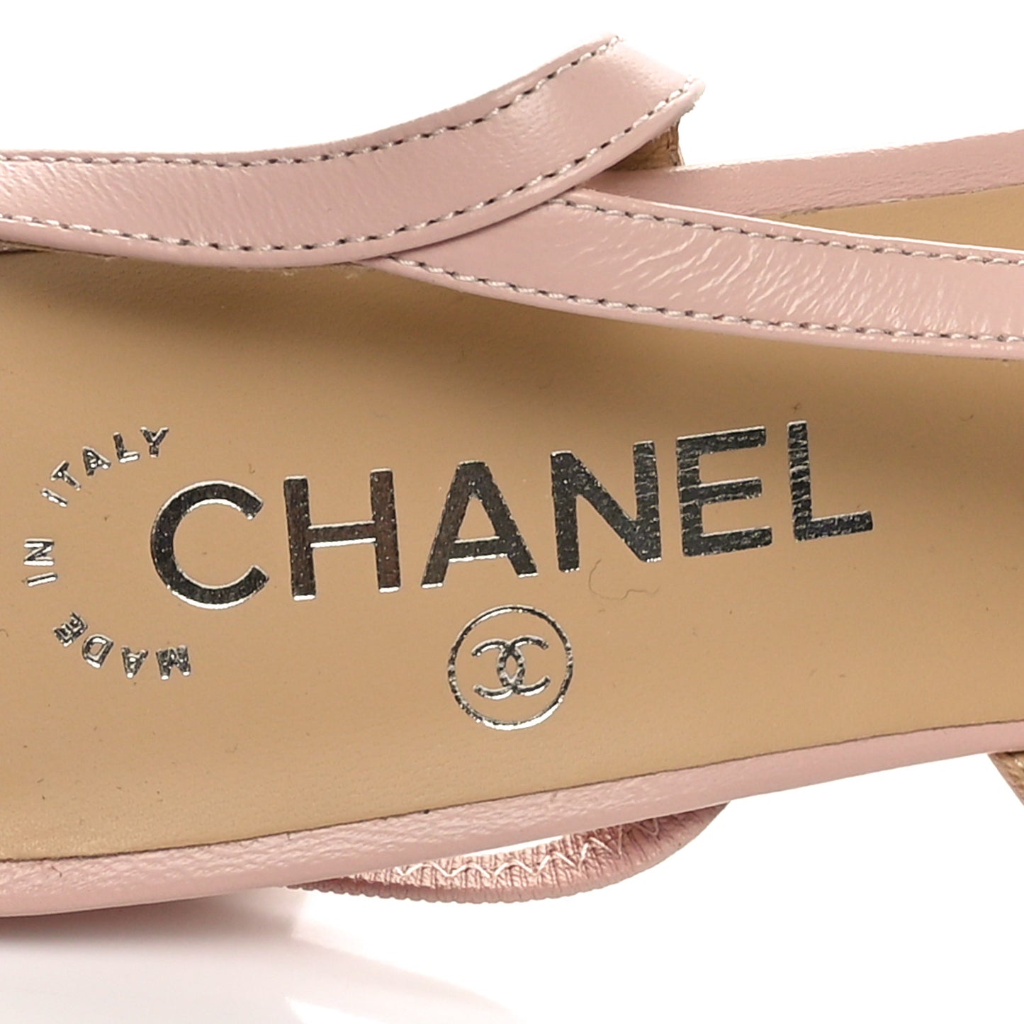 Lambskin Grosgrain Cap Toe CC Slingback Pumps 40 Light Pink Black