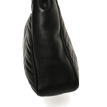Gucci Calfskin Matelasse Medium GG Marmont Open Top Shoulder Bag Black 16 of 16