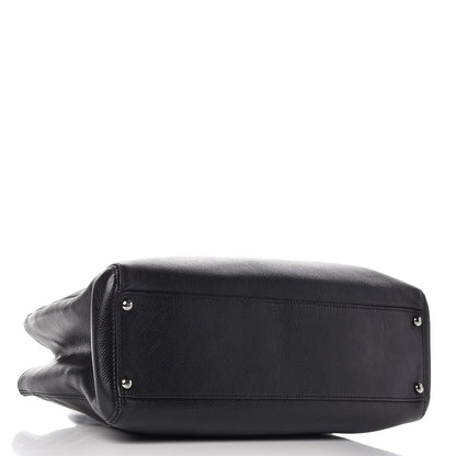 Chanel Calfskin Mademoiselle Lock Cerf Shopper Tote Black 4 of 9