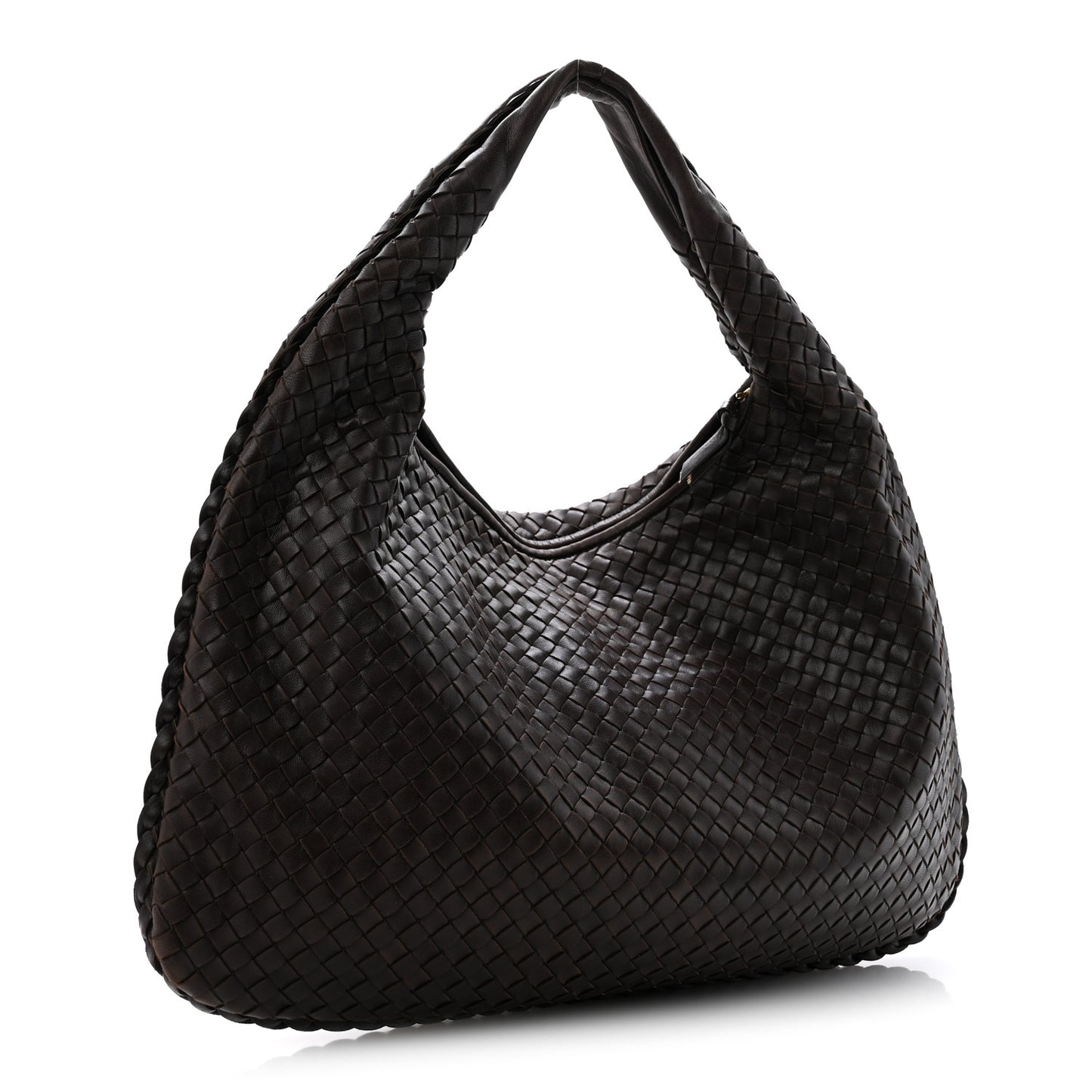 Nappa Intrecciato Large Veneta Hobo Ebano