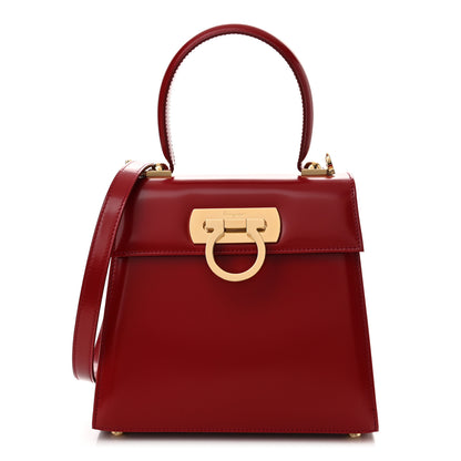 Salvatore Ferragamo Brushed Off Calfskin Small Iconic Top Handle Red 1 of 11