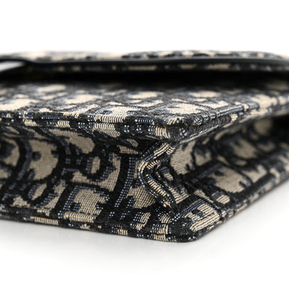 Christian Dior Oblique Saddle Chain Pouch Blue 9 of 12