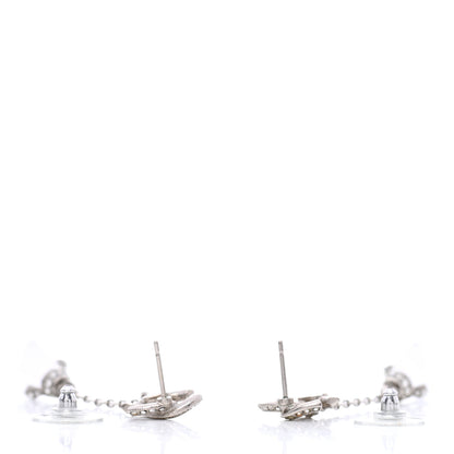 Chanel Crystal Resin CC Drop Earrings Silver 3 of 5
