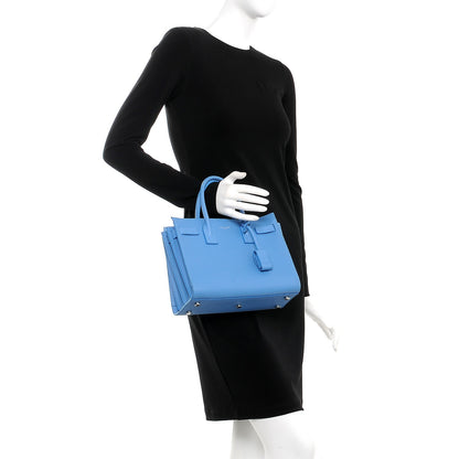 Saint Laurent Grained Calfskin Baby Sac De Jour Blue Clair 3 of 8