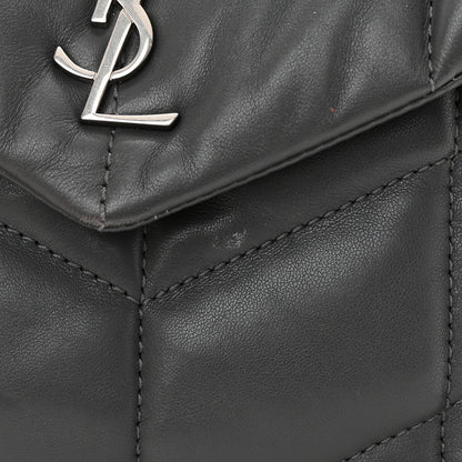 Saint Laurent Lambskin Quilted Mini Loulou Puffer Monogram Chain Satchel Storm 16 of 16