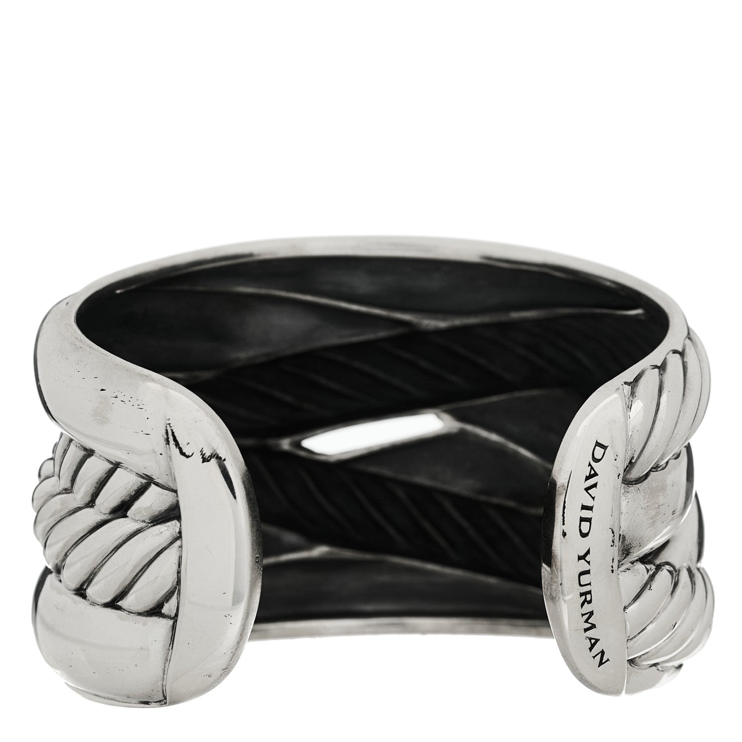 David Yurman Sterling Silver Wide Crossover Cuff Bracelet 2 of 3