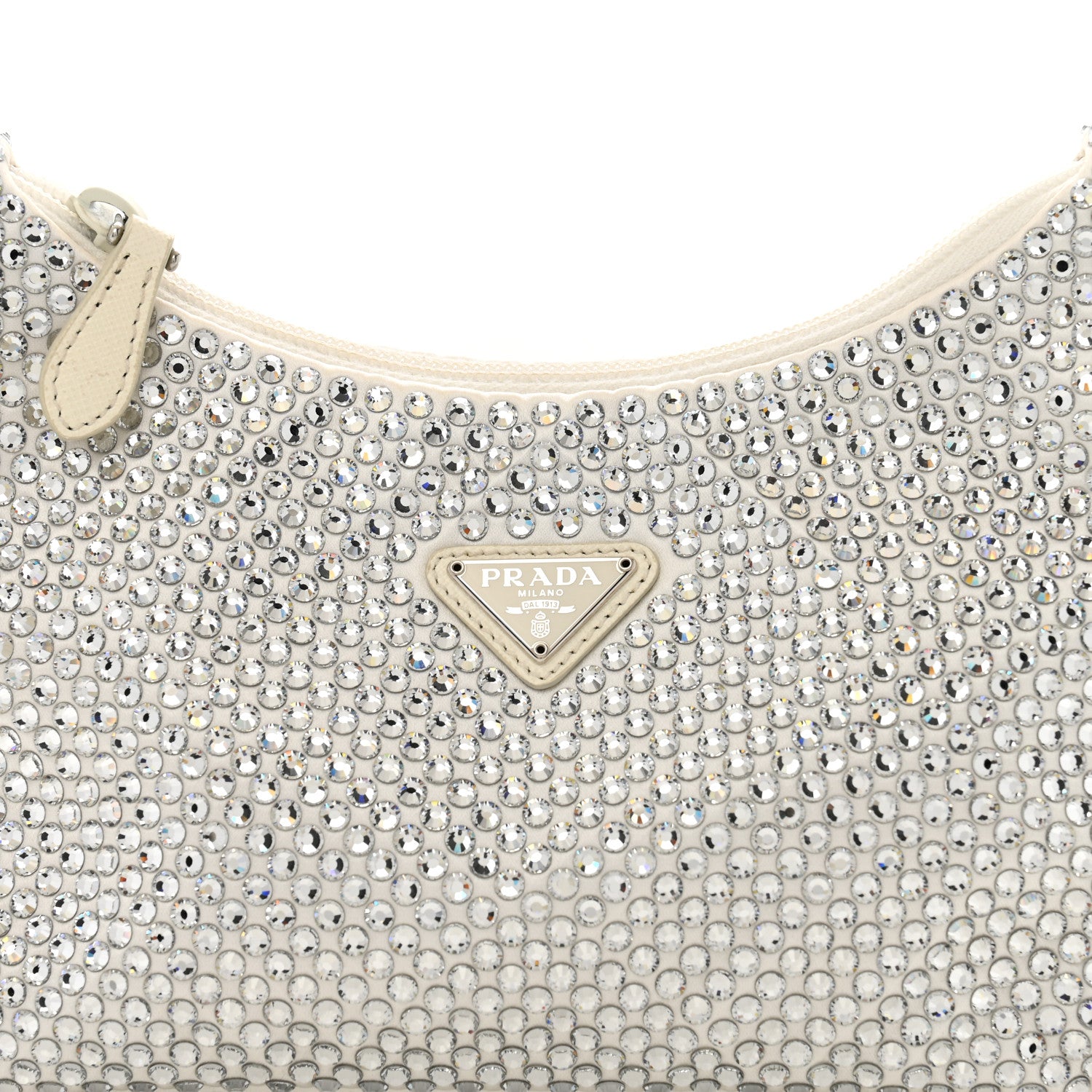Prada Satin Crystal Mini Re-Edition 2000 Bag White 7 of 14