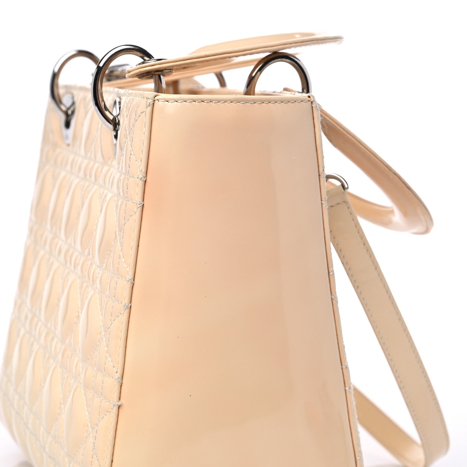 Christian Dior Patent Cannage Medium Lady Dior Beige 14 of 16