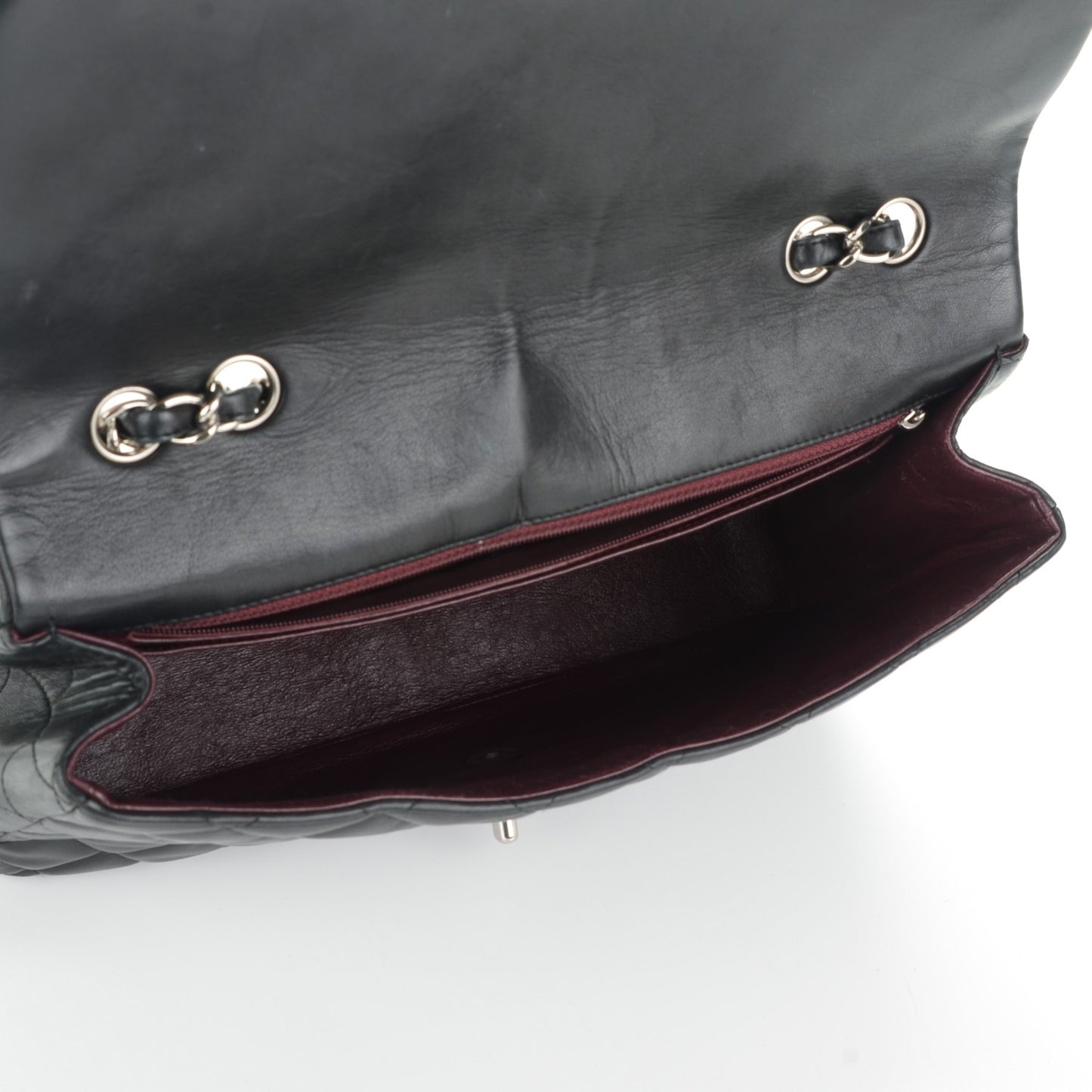 Lambskin Quilted Jumbo Single Flap Black