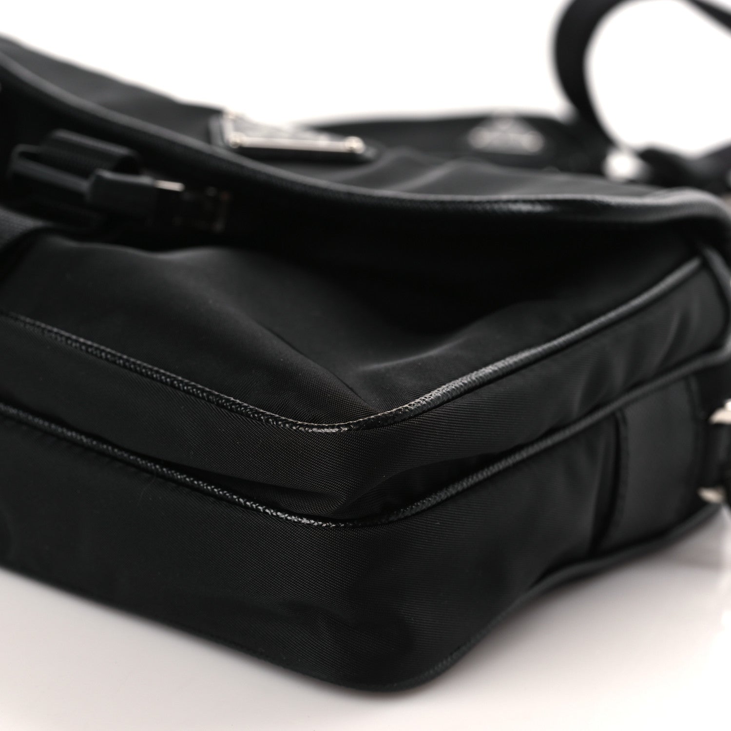 Prada Re-Nylon Saffiano Pocket Single Snap Buckle Shoulder Bag Black 9 of 9
