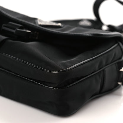Prada Re-Nylon Saffiano Pocket Single Snap Buckle Shoulder Bag Black 9 of 9