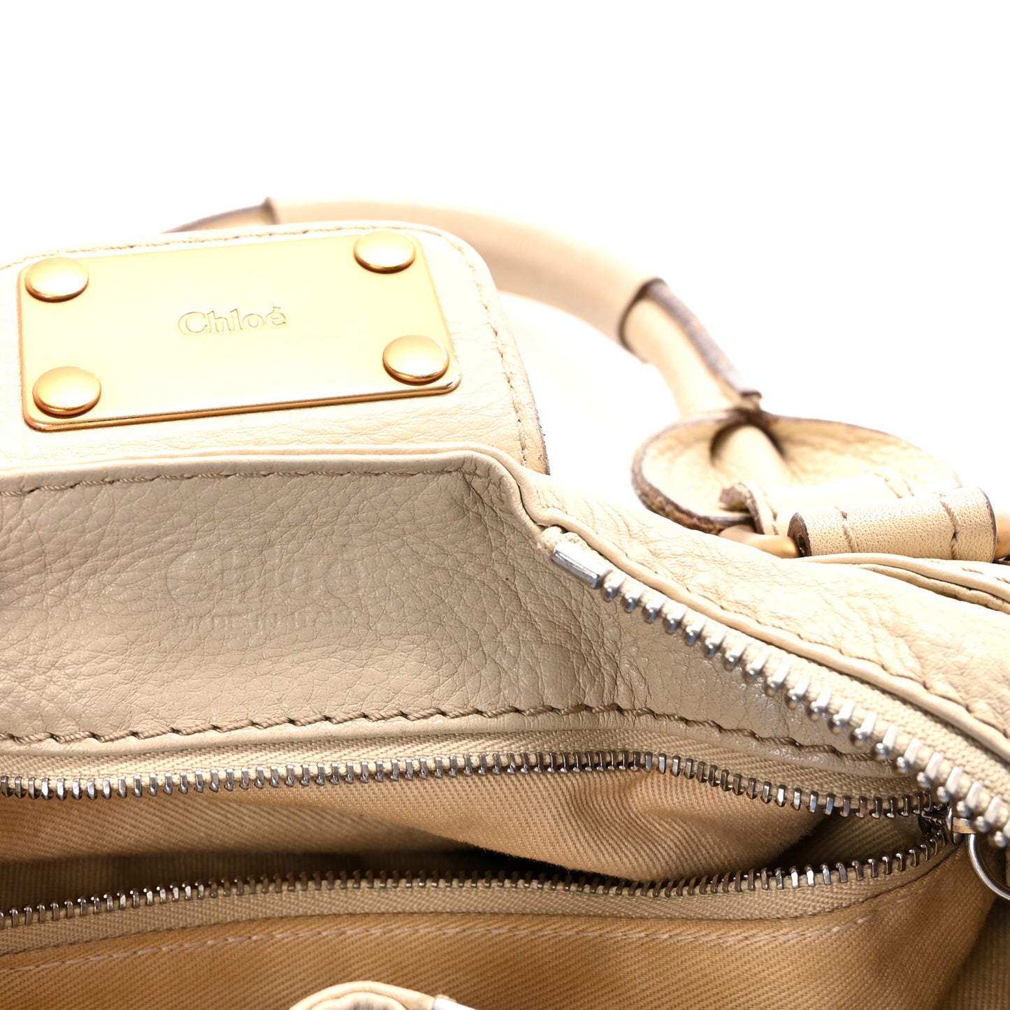 Calfskin Medium Paddington Satchel White