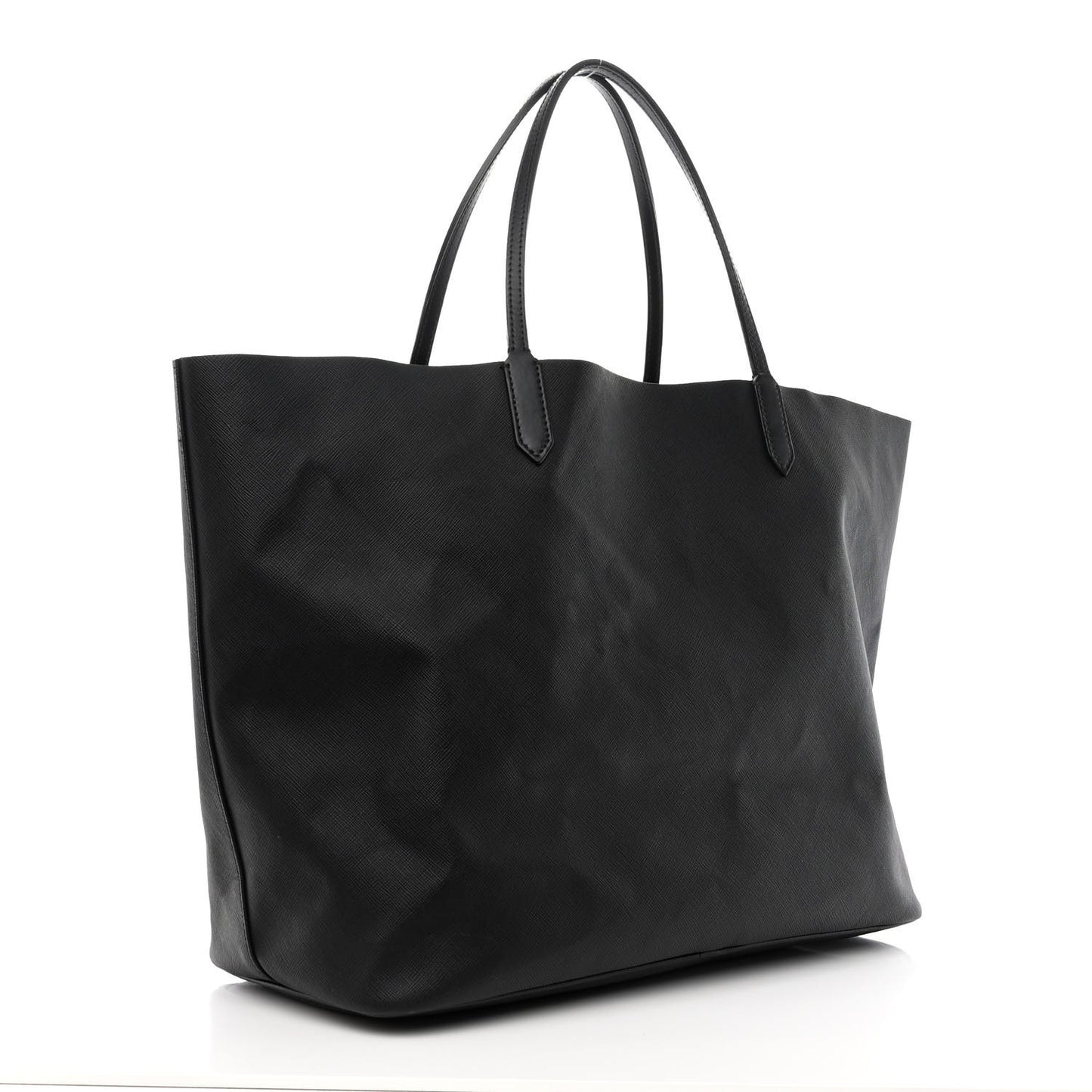 Coated Canvas Peacock Print Small Antigona Tote Black