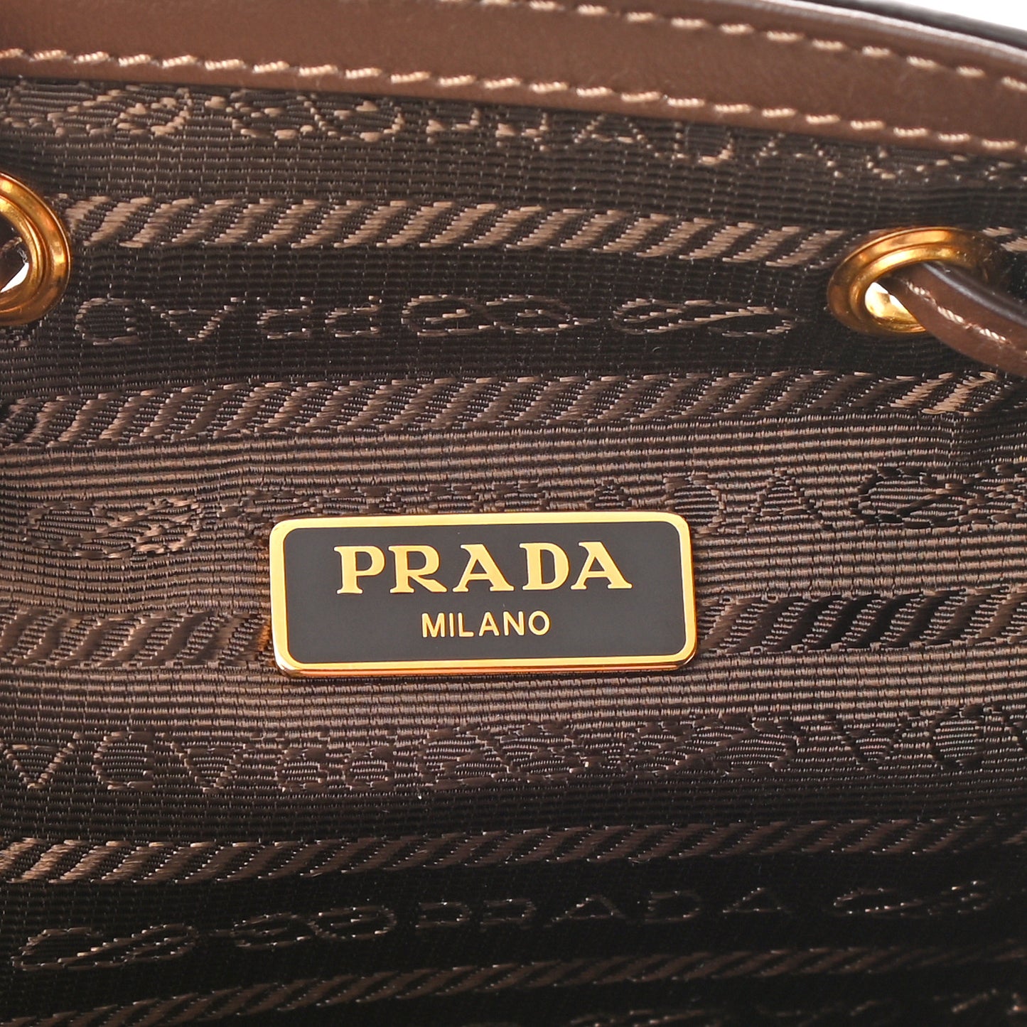 Jacquard Logo Mini Bucket Crossbody Bag Corda Bruciato