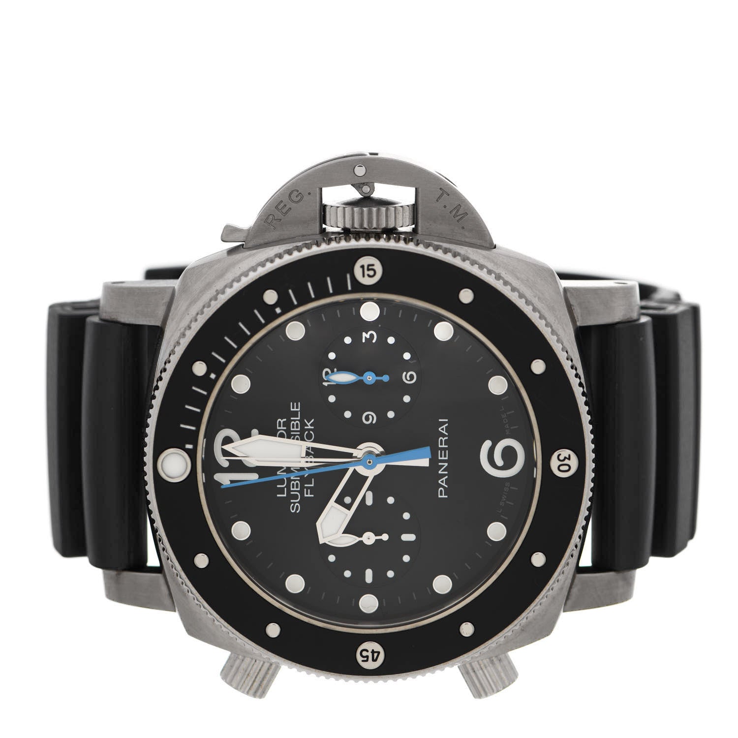 Panerai Titanium Rubber 47mm Luminor Submersible Flyback Automatic Watch Black PAM00615 2 of 5