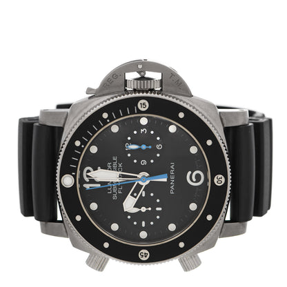 Panerai Titanium Rubber 47mm Luminor Submersible Flyback Automatic Watch Black PAM00615 2 of 5