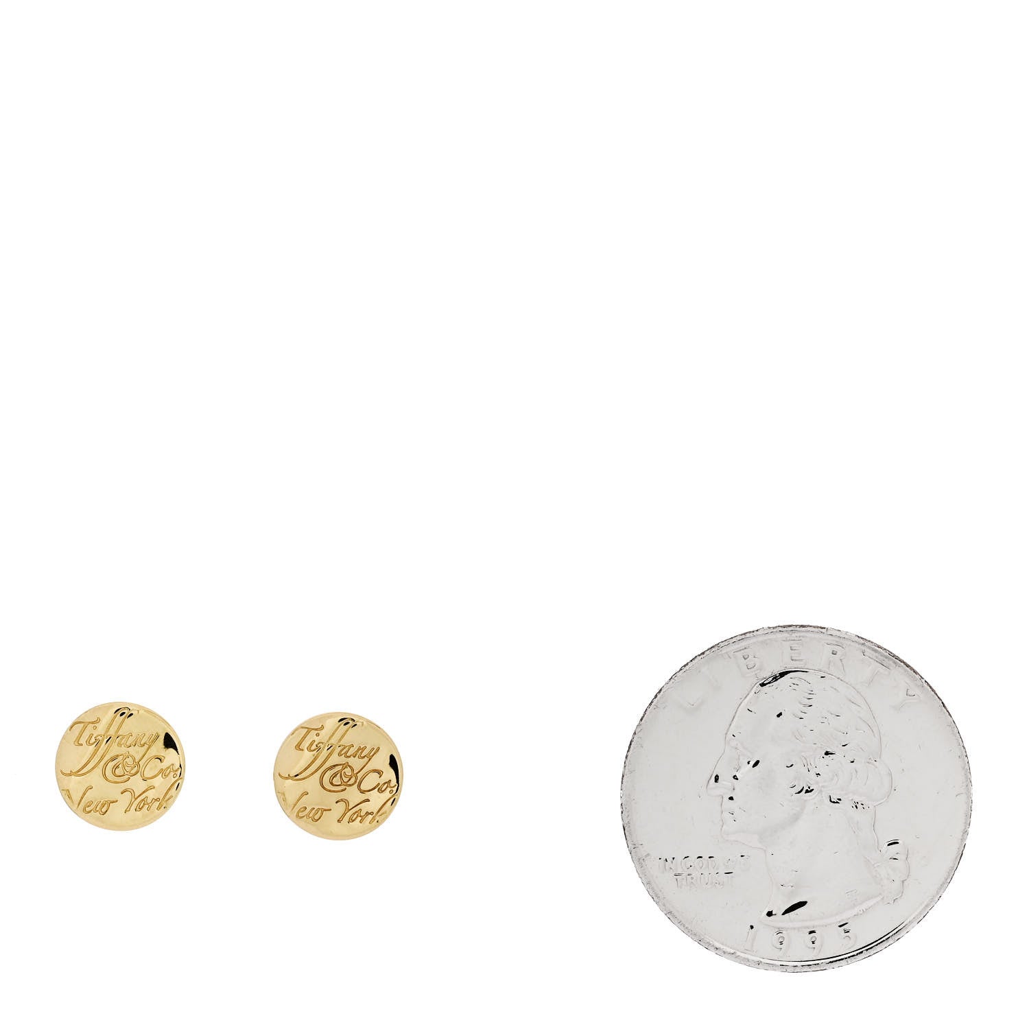 Tiffany 18K Yellow Gold Notes Round Stud Earrings 2 of 4