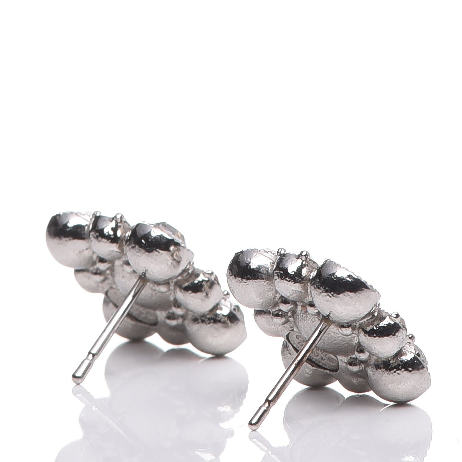 Chanel Crystal CC Earrings Silver 3 of 5