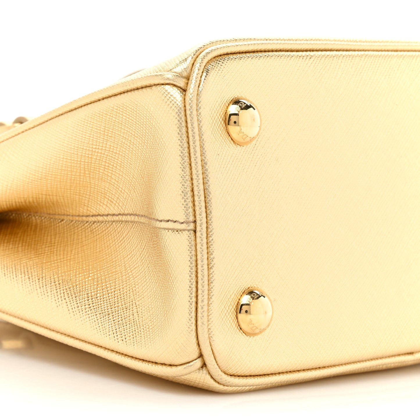 Saffiano Lux Mini Galleria Double Zip Tote Platino