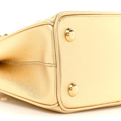 Prada Saffiano Lux Mini Galleria Double Zip Tote Platino 10 of 14