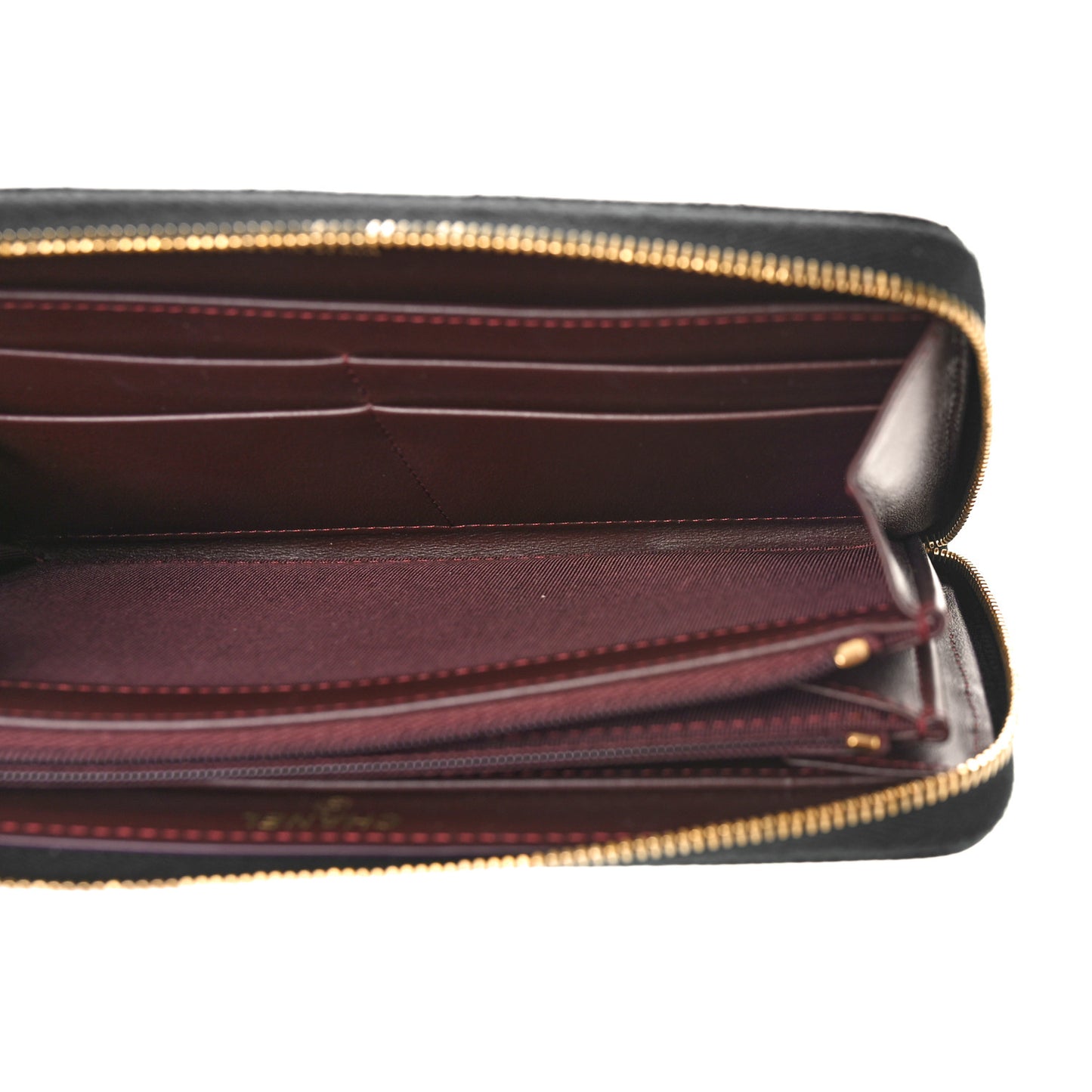 Caviar Quilted Large Gusset Zip Around Wallet Black