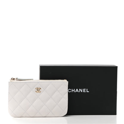 Chanel Caviar Quilted Small Cosmetic Case White 8 of 8