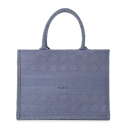 Christian Dior Embroidered Cannage Medium Book Tote Denim Blue 1 of 10