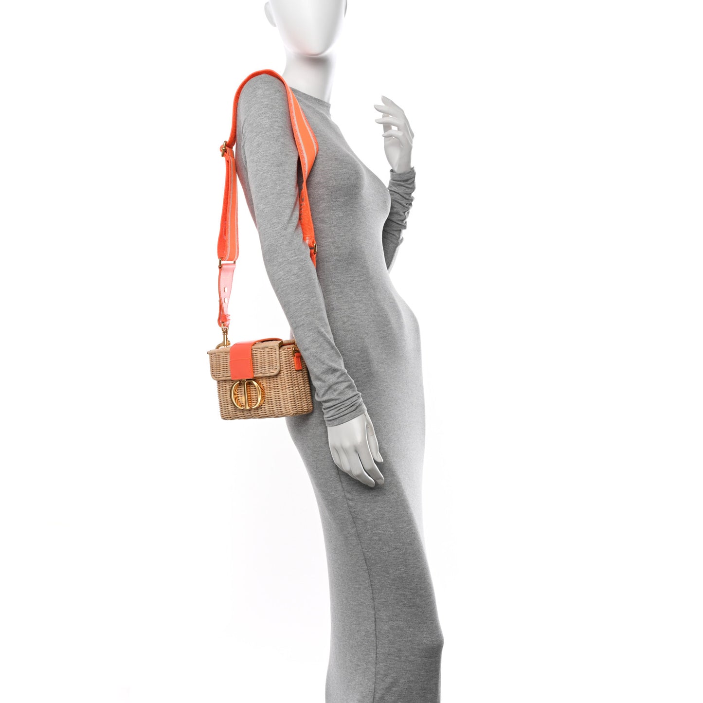 Wicker Oblique 30 Montaigne Box Bag Fluorescent Orange