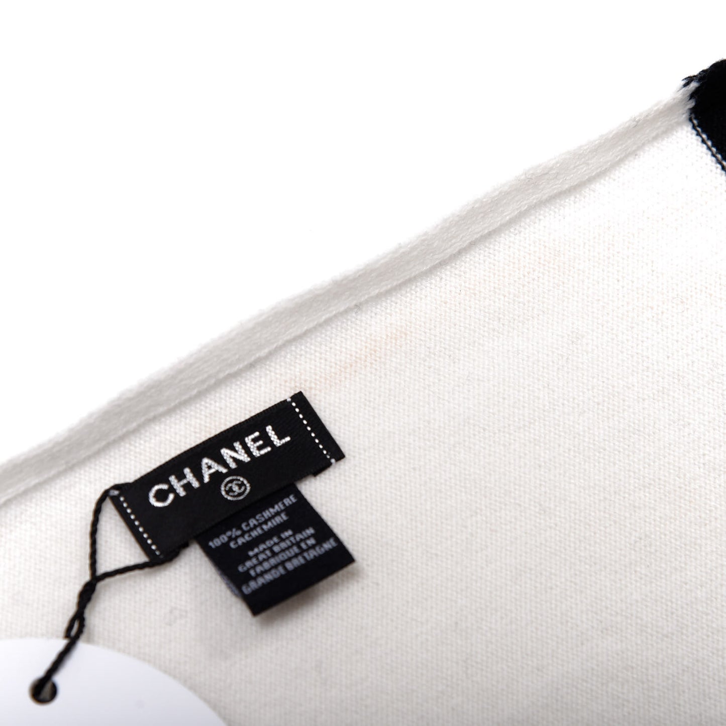 Cashmere Logo Scarf White Black