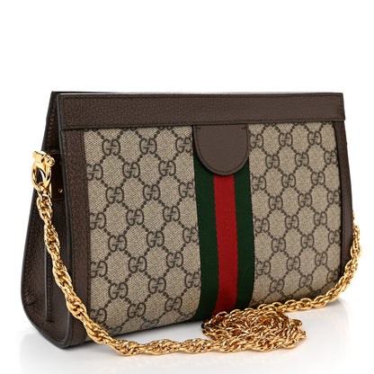 Gucci GG Supreme Monogram Web Small Ophidia Chain Shoulder Bag Brown 3 of 11