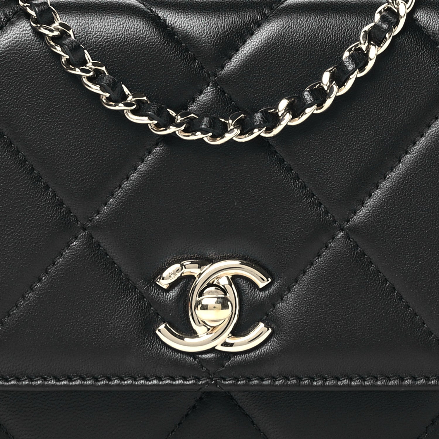 Chanel Lambskin Quilted Trendy CC Wallet On Chain WOC Black 9 of 12