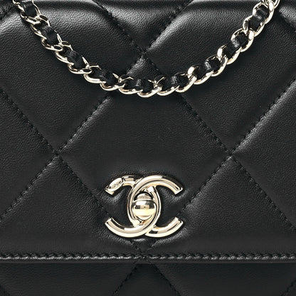 Chanel Lambskin Quilted Trendy CC Wallet On Chain WOC Black 9 of 12