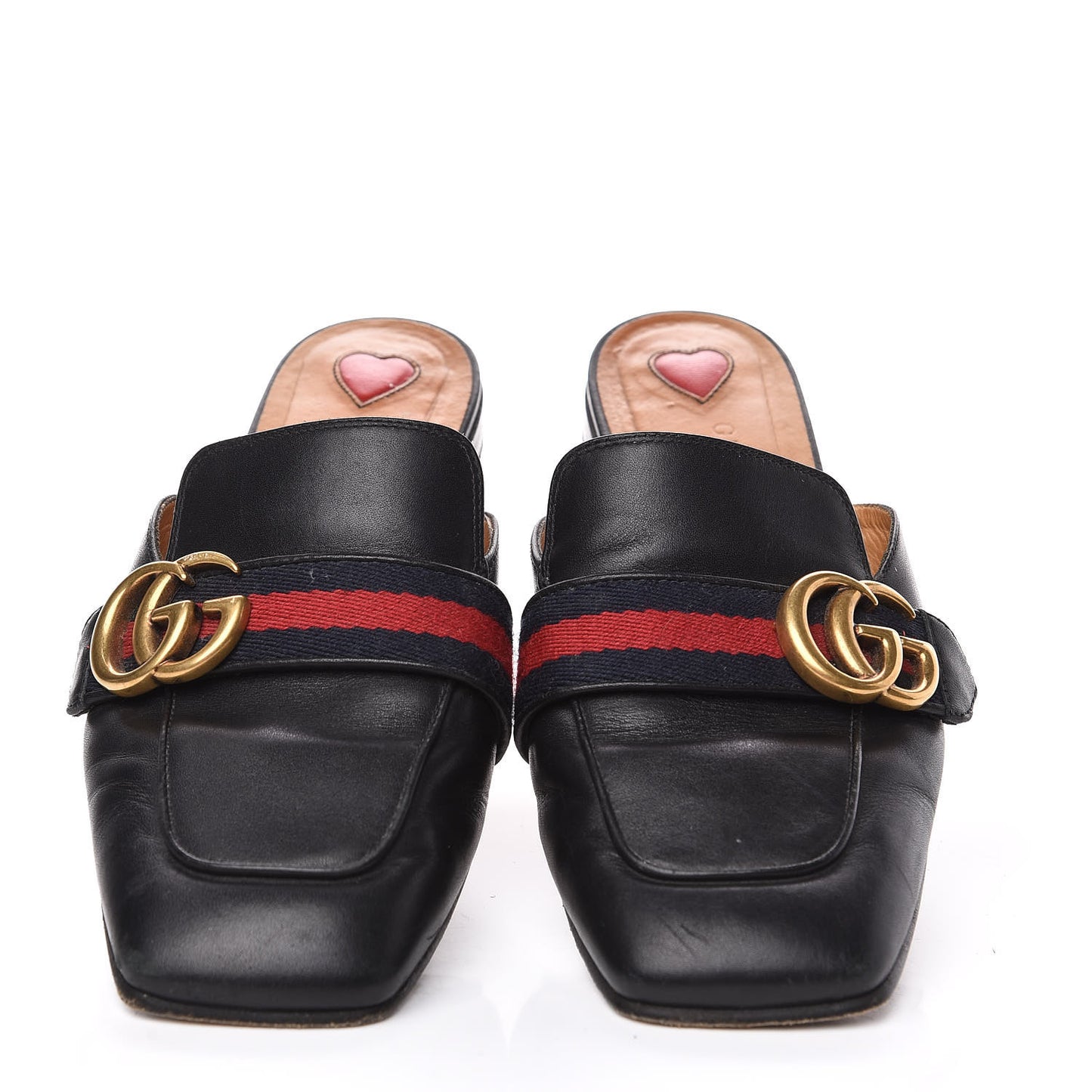 Calfskin Web Womens Peyton GG Slippers 36.5 Black