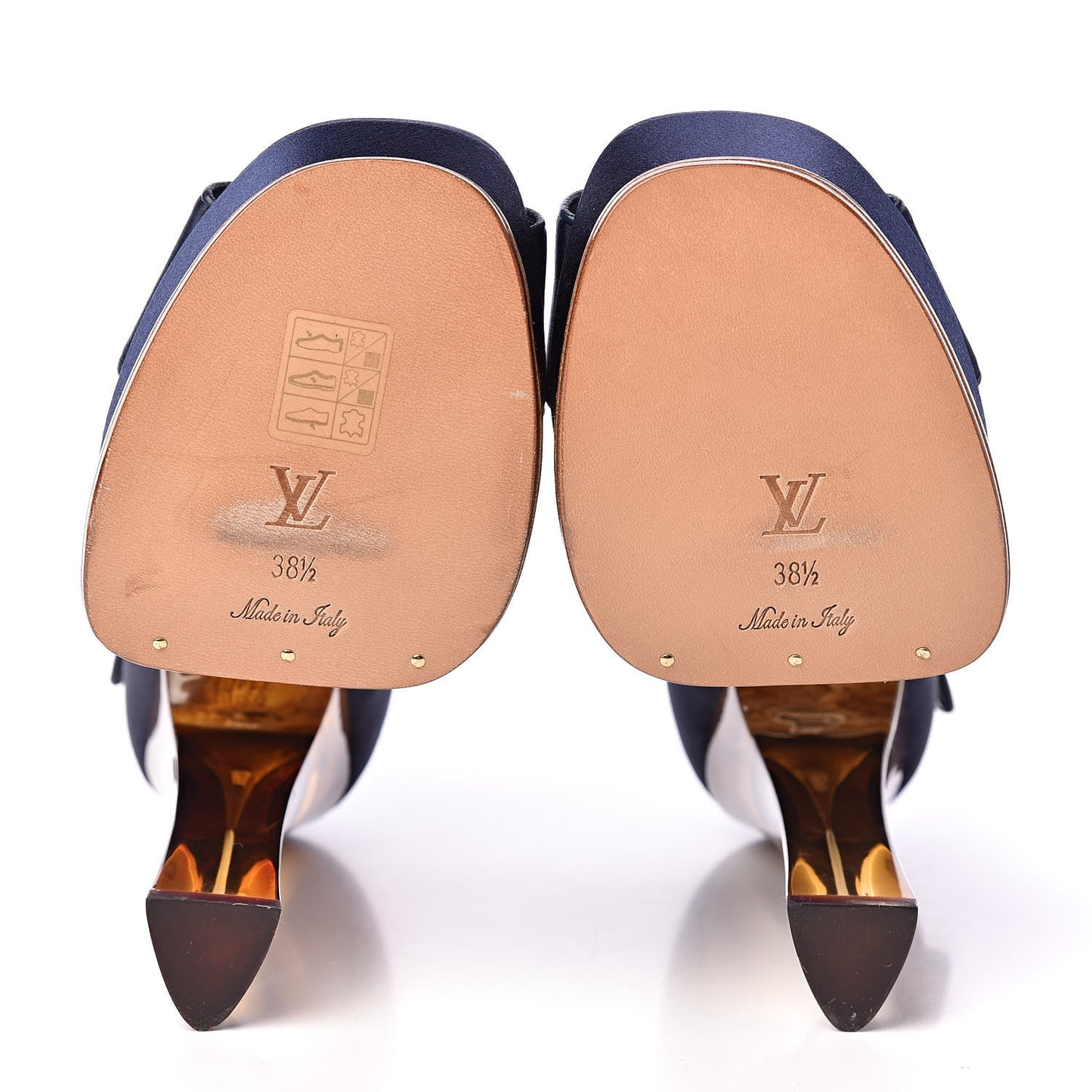 Satin Florida Platform Sandal 38.5 Navy