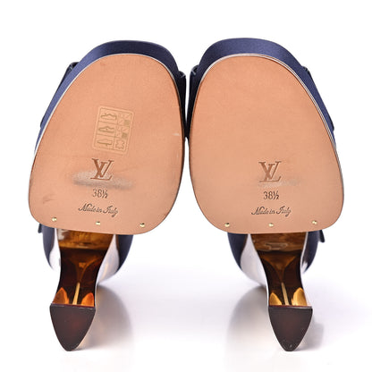 Louis Vuitton Satin Florida Platform Sandal 38.5 Navy 5 of 9
