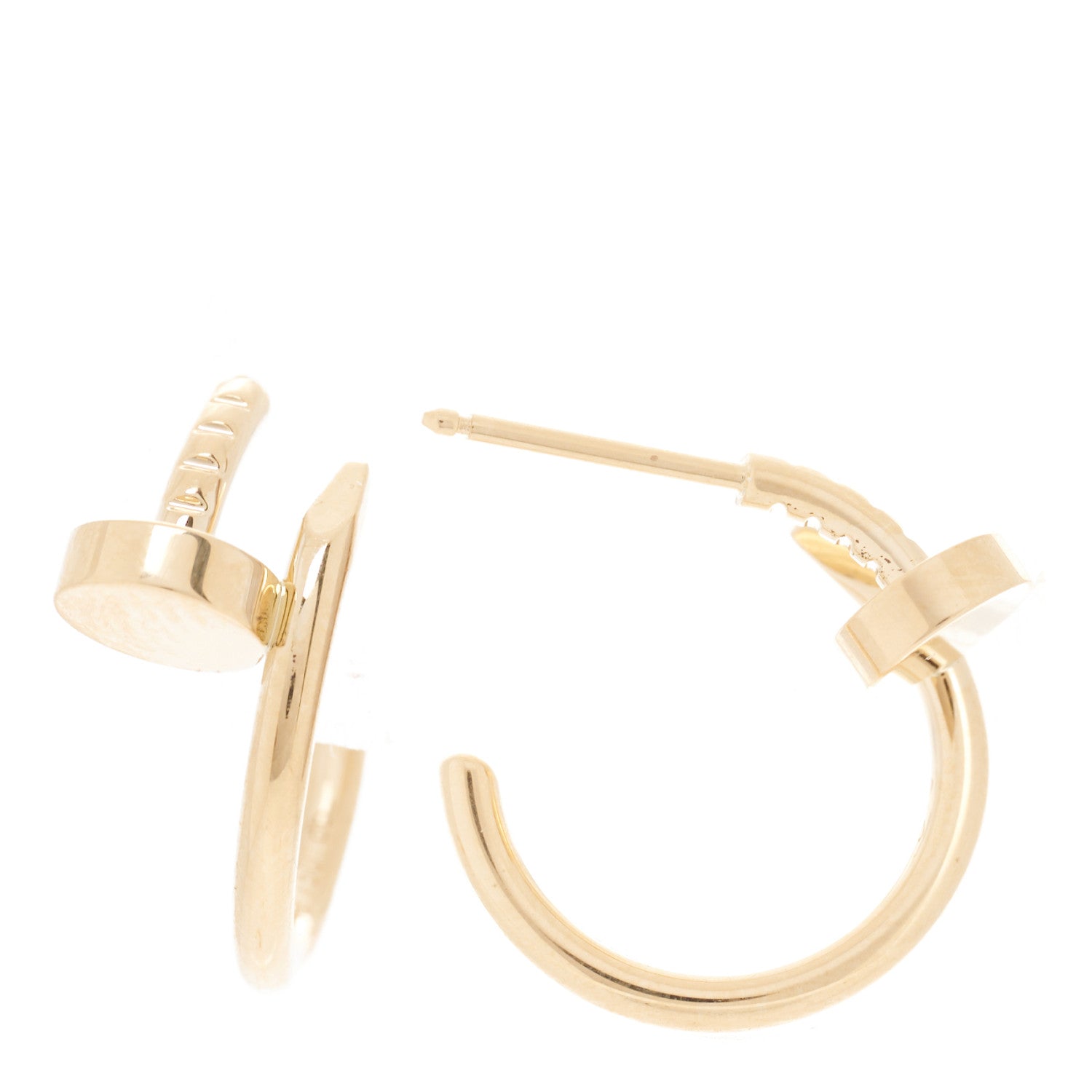 Cartier 18K Yellow Gold Juste Un Clou Hoop Earrings 1 of 6