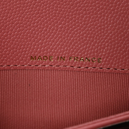 Chanel Caviar Quilted Large Gusset Flap Wallet Dark Pink 8 of 10