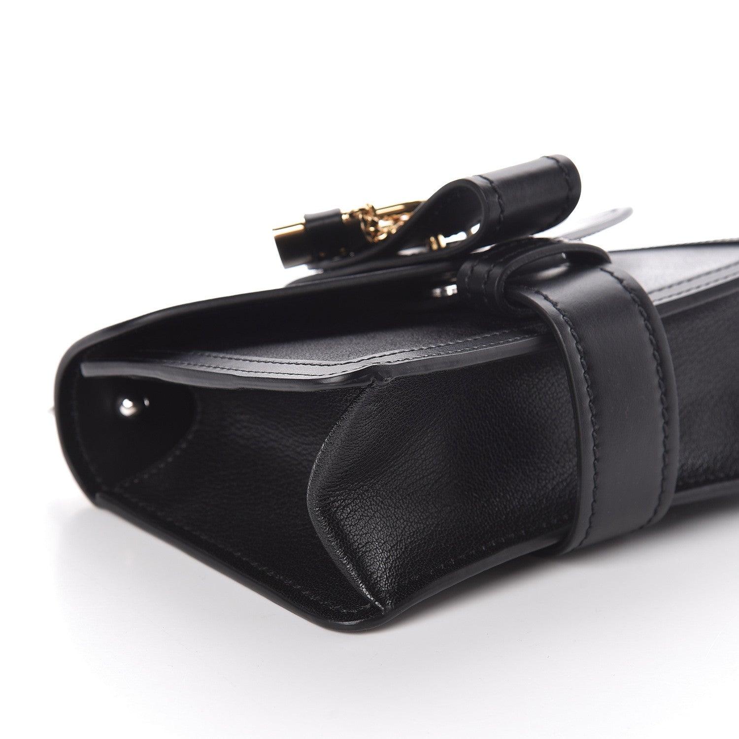 Chloe Shiny Goatskin Calfskin Aby Chain Shoulder Bag Black 8 of 9