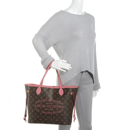 Louis Vuitton Monogram Articles de Voyage Ikat Neverfull MM Rose Velours 2 of 8