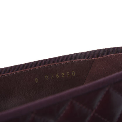 Chanel Crumpled Lambskin Quilted CC Cap Toe Ballerina Flats 37.5 Burgundy 10 of 11